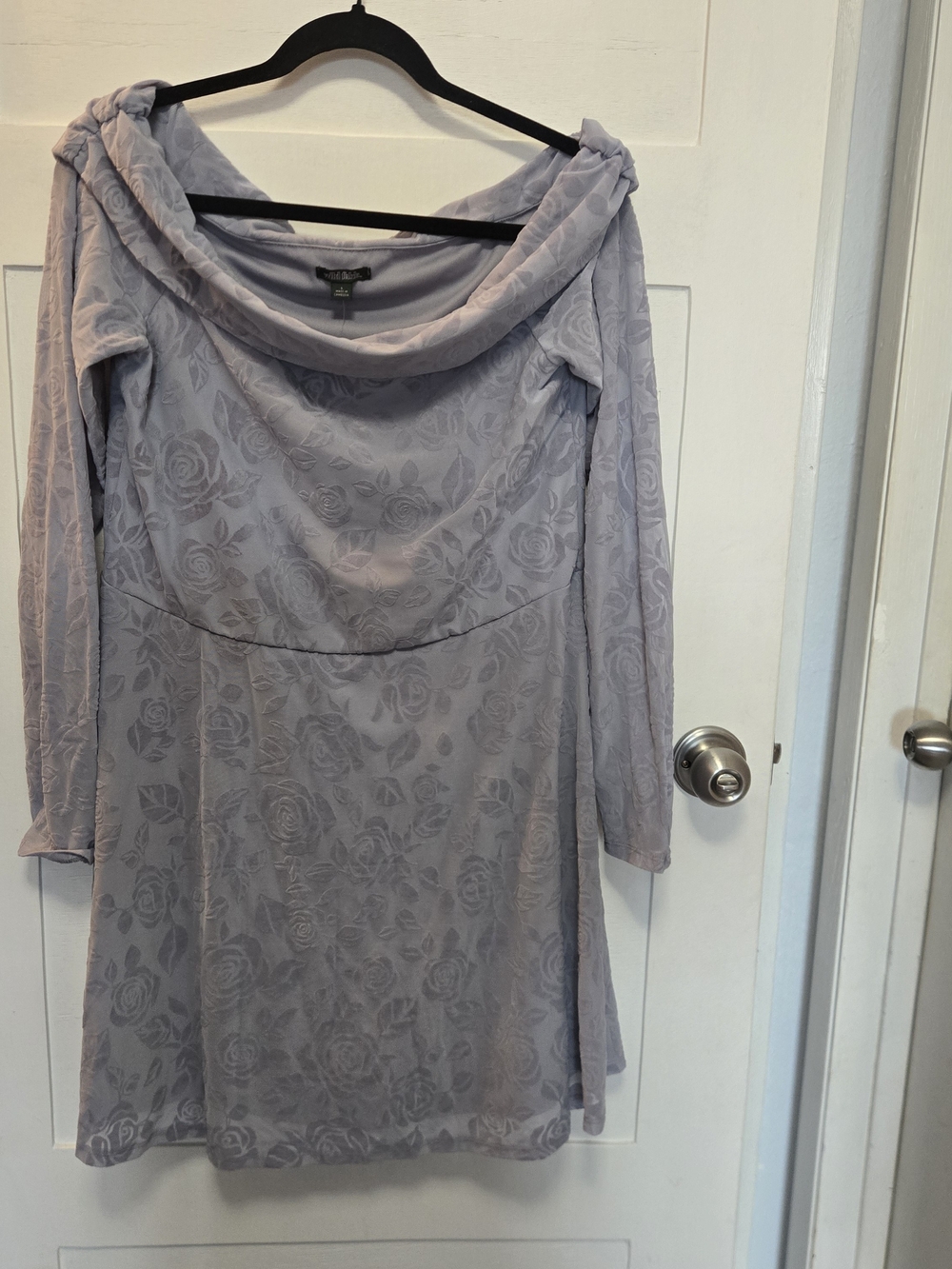 wild fable Lavender Floral Long-Sleeve Cowl Neck Dress
